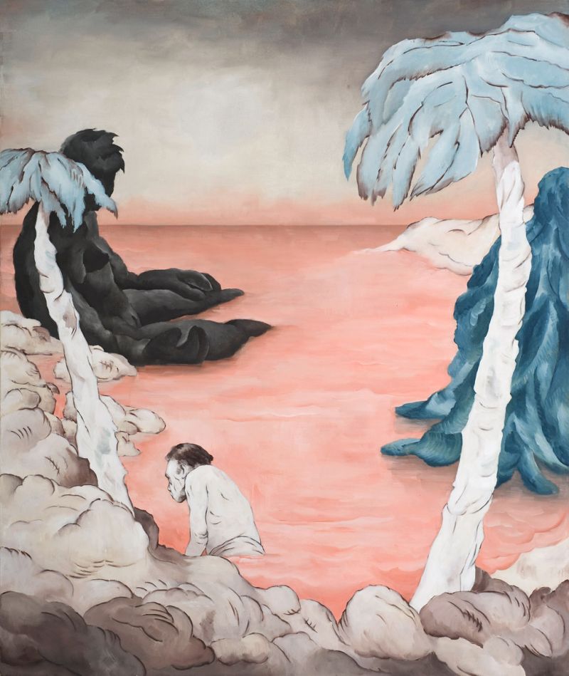 Jens Hoff: „Fischer“, Öl auf Leinwand, 200 x 160 cm, 2010