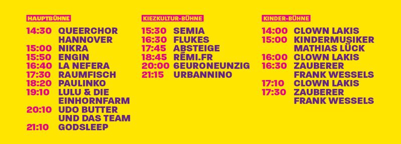 Timetable Internationales 1. Mai-Fest 2024